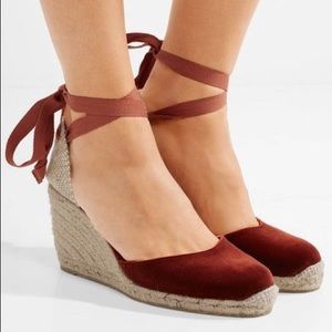 Castaner Carina Velvet Wedge Espadrilles 37